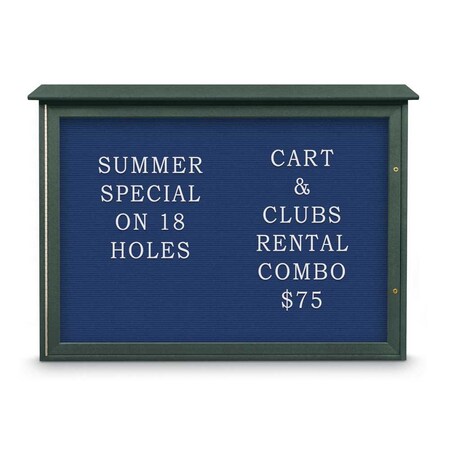 United Visual Products Outdoor Enclosed Combo Board, 72"x36", Gold Frame/Black Porc & Forbo UVCB7236ODG-BLKPORC-FORBO